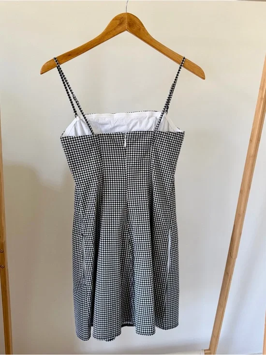 Abercrombie & Fitch Mila Gingham Mini Dress in Black/White - S - Picture 7 of 8
